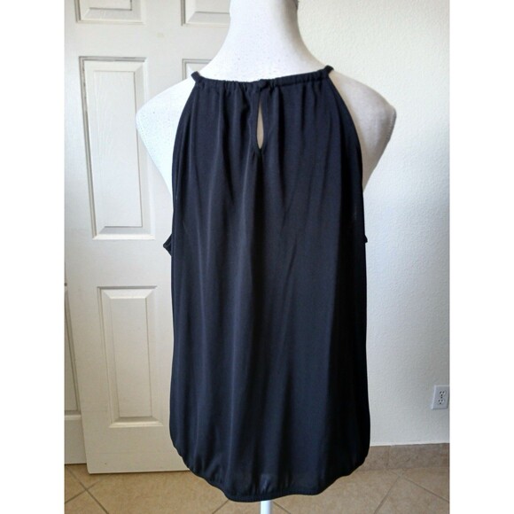 INC International Concepts Women's Embellished Bubble Hem Halter Top Black PXL - Picture 3 of 16